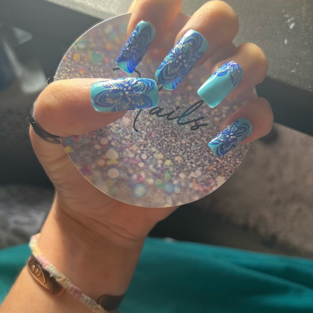 Blue and Turquoise Nail Art Set